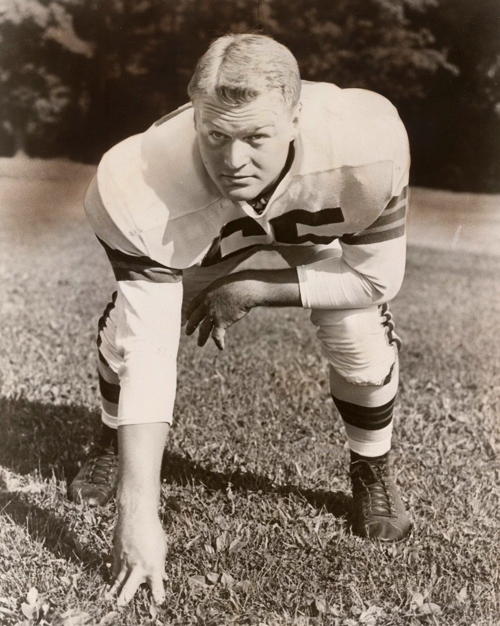 Cleveland Browns guard Chuck Noll (a future Hall of Famer for his coaching triumphs with Pittsburgh) was a salesman for Trojan Freight Lines in the offseason.&#xA0;(AP Photo/NFL Photos)